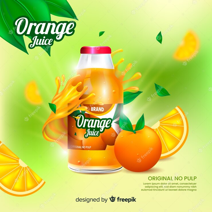 Realistic Natural Juice Ad Background 52683 22886