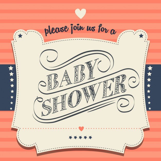 Retro Baby Shower Invitation 1020 649