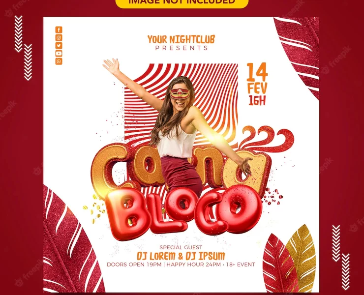 Social media feed carna bloco for carnival events Free Psd Social media feed carna bloco for carnival events Free Psd