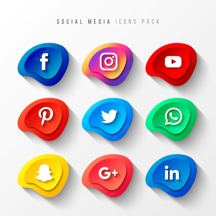 Social Media Icons Pack 3d Button Effect 69286 29