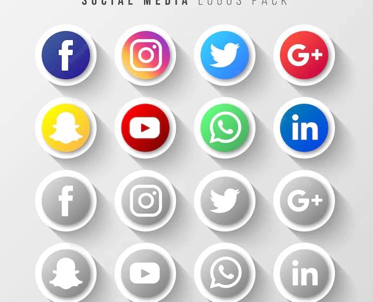 Social media logos pack Free Vector