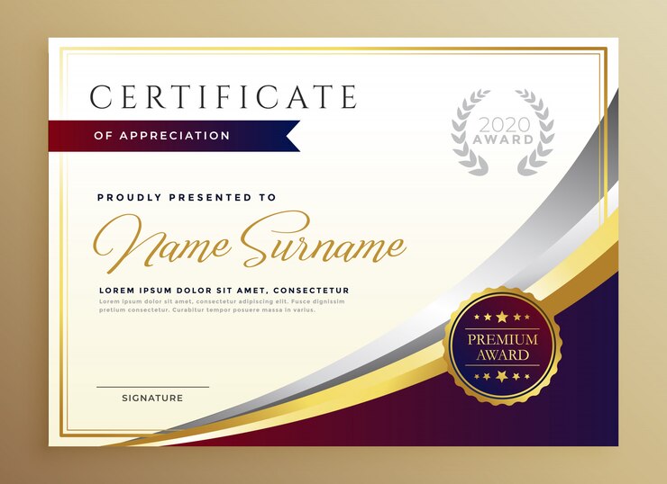 Stylish Certificate Template Design Golden Theme 1017 14691