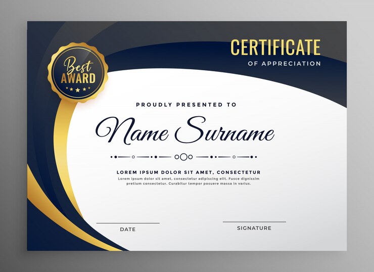 Stylish Certificate Template Luxury Style 1017 17601