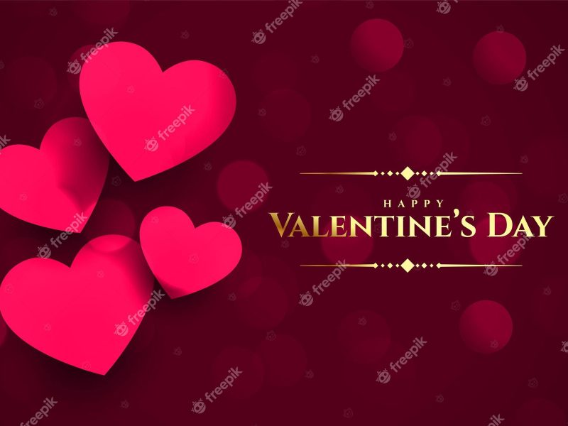 Valentines day romantic card design Free Vector