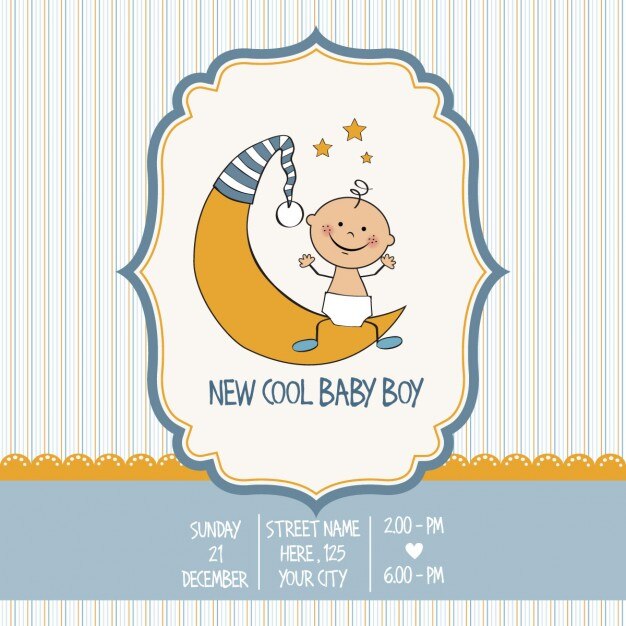 Vintage Baby Boy Shower Card 1020 646