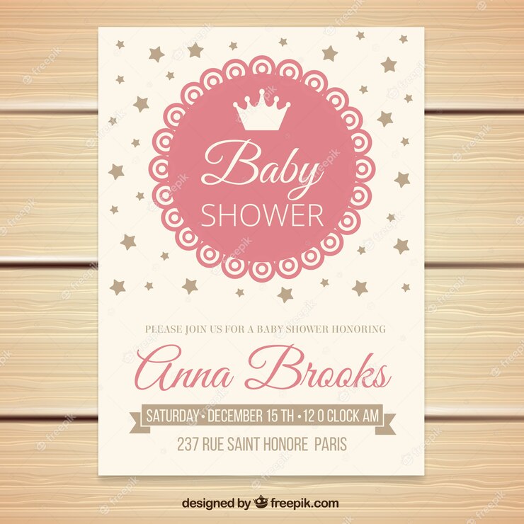 Vintage Baby Shower Invitation With Stars 23 2147588355