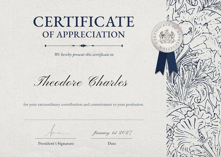 Vintage Floral Certificate Template Classy Style 53876 116391