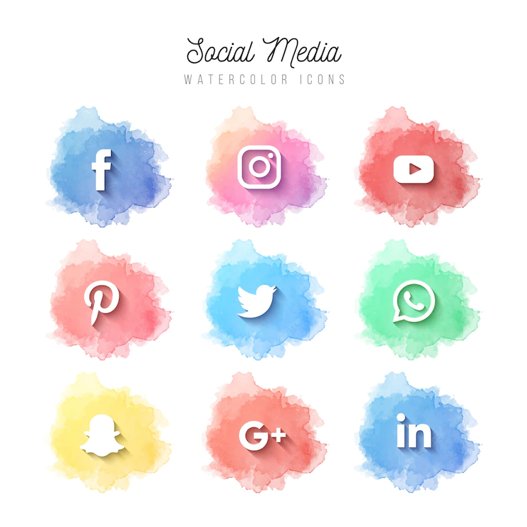 Watercolor Social Media Icons 69286 32
