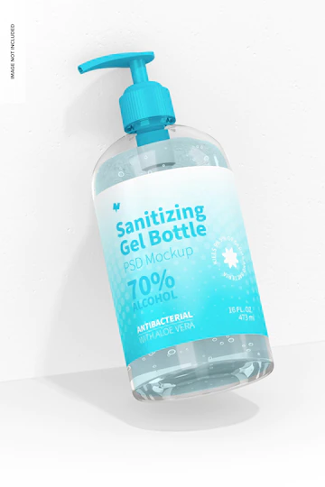 16 Oz Sanitizing Gel Bottle Mockup 1332 5189