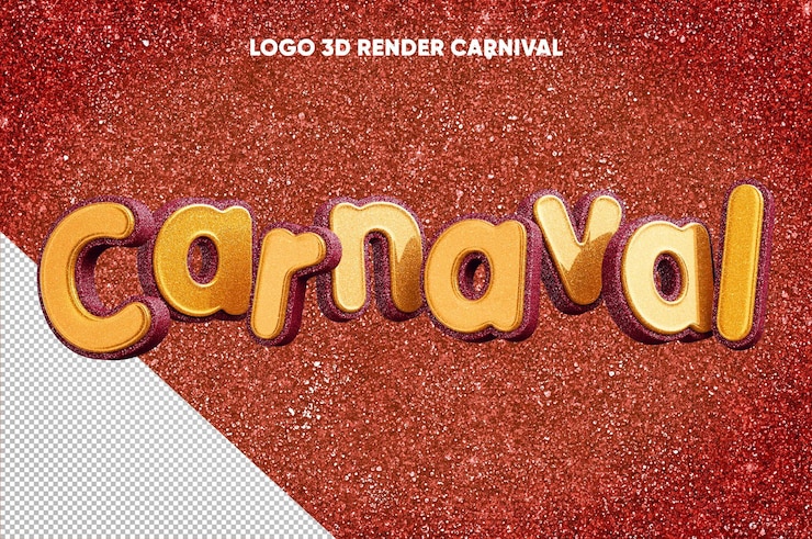 3d Render Carnival Logo With Red Glitter Realistic Texture With Orange 220664 2644