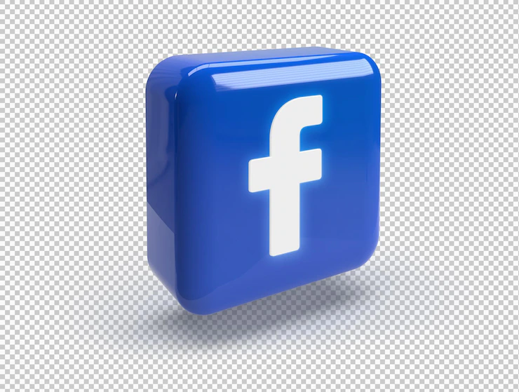 3d rounded square with glossy facebook logo Free Psd