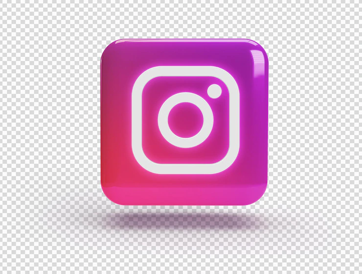 3d square with instagram logo Free Psd