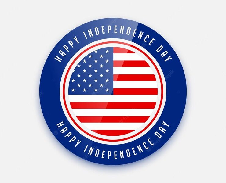 4th of july independence day badge design Free Vector