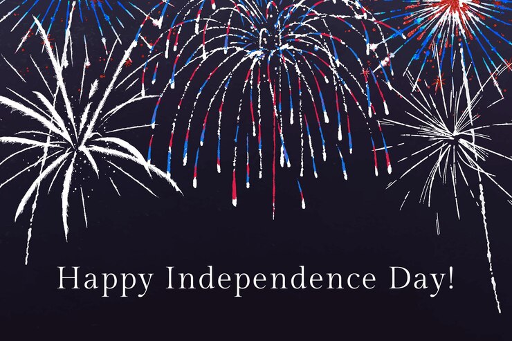 4th of july template vector for banner with editable text, happy independence day Free Vector