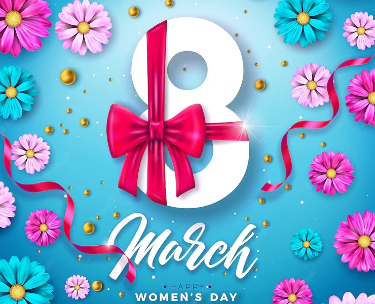 8 march. women’s day celebration design with flower and typography letter Free Vector 8 march. women’s day celebration design with flower and typography letter Free Vector