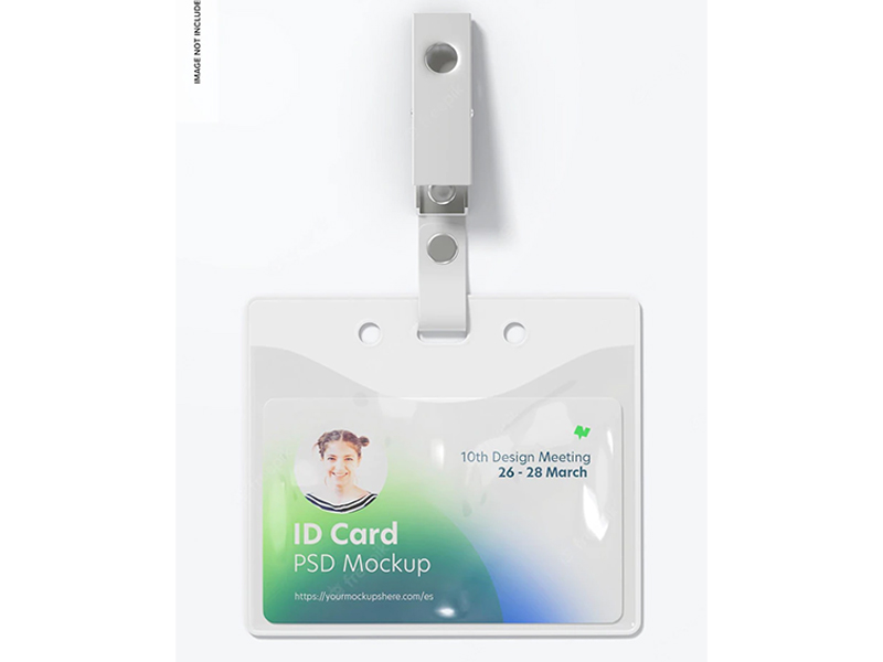 Id card with strap clip mockup Free Psd