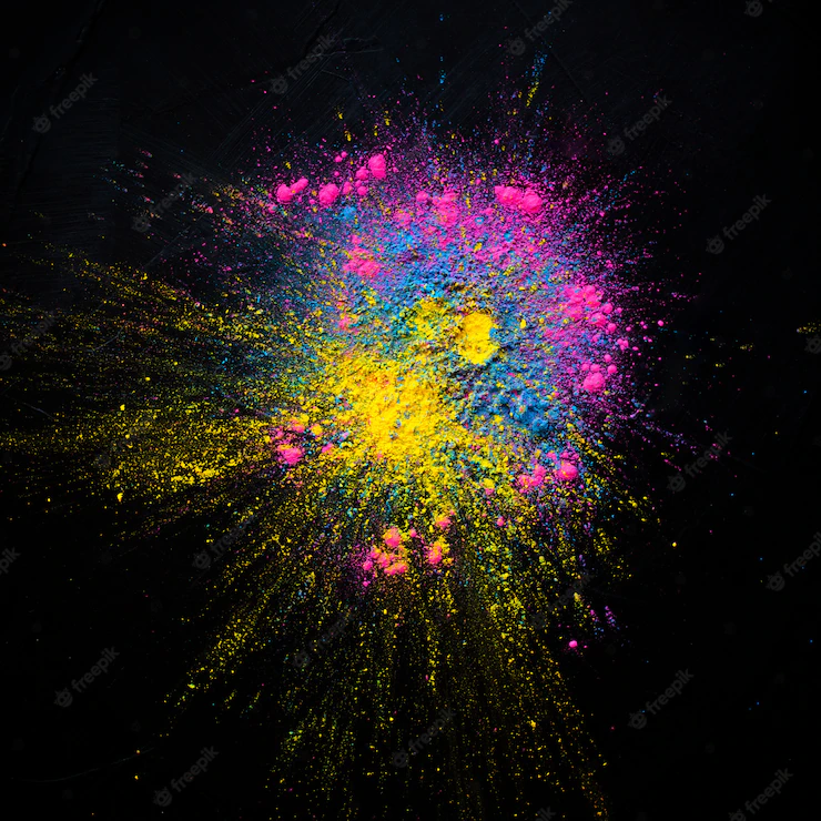Abstract Colored Dust Explosion Black Background Abstract Powder Splatted Background 24972 431