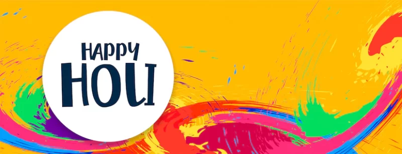 Abstract colors banner for happy holi festival Free Vector