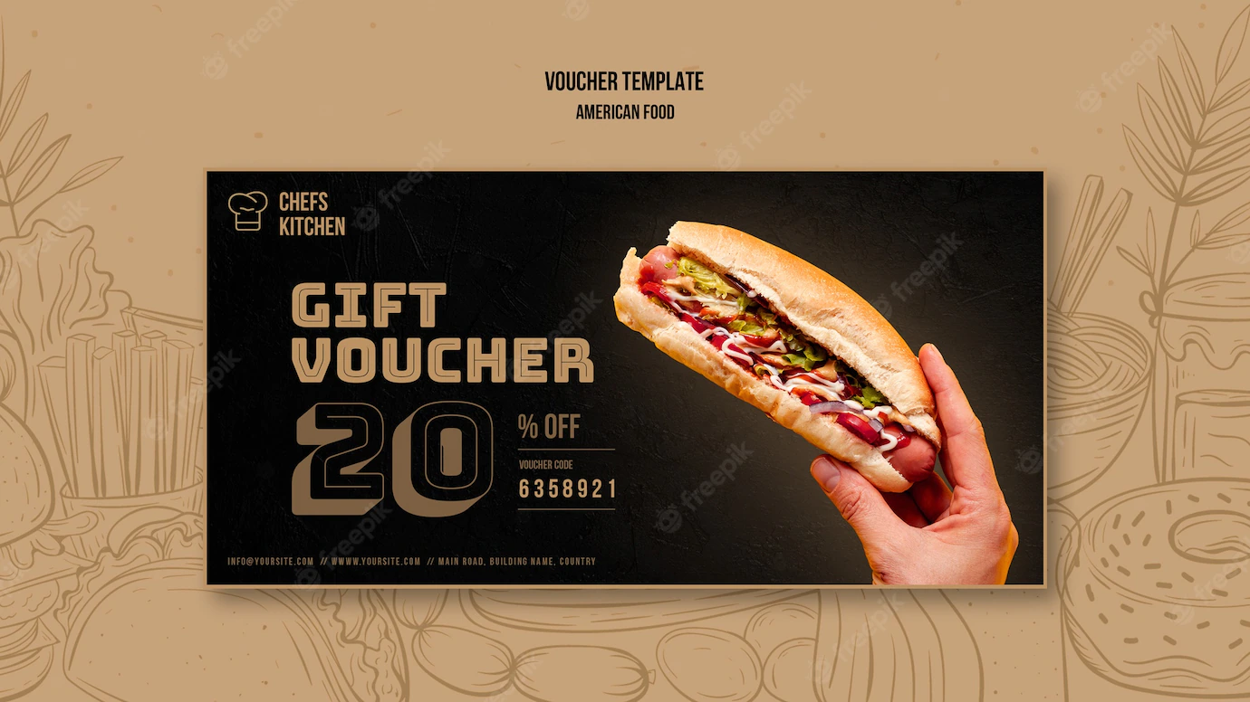 American Classic Hot Dogs Voucher Template 23 2148481190