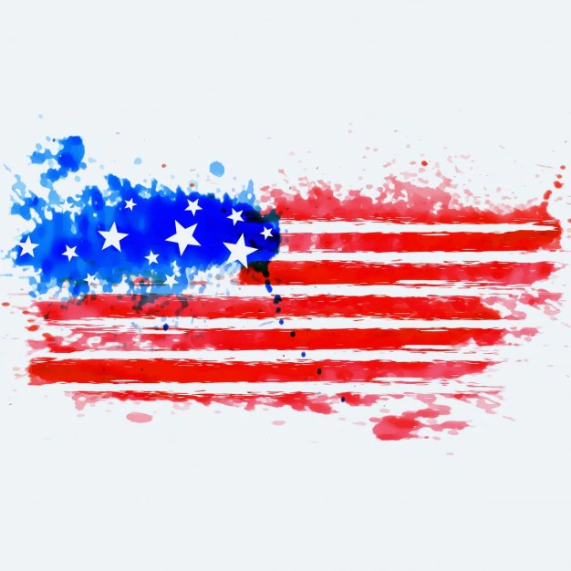 American Flag Made With Watercolor 1017 3589