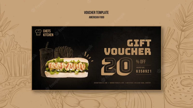 American gift voucher for fast food Free Psd