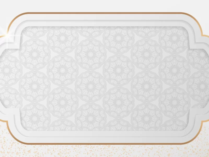 Arabic pattern in a shiny gold frame Free Vector