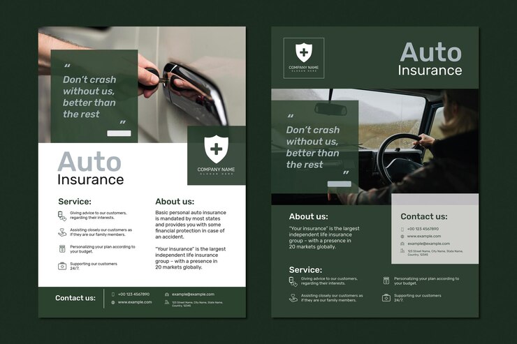Auto Insurance Template Psd With Editable Text Set 53876 140349