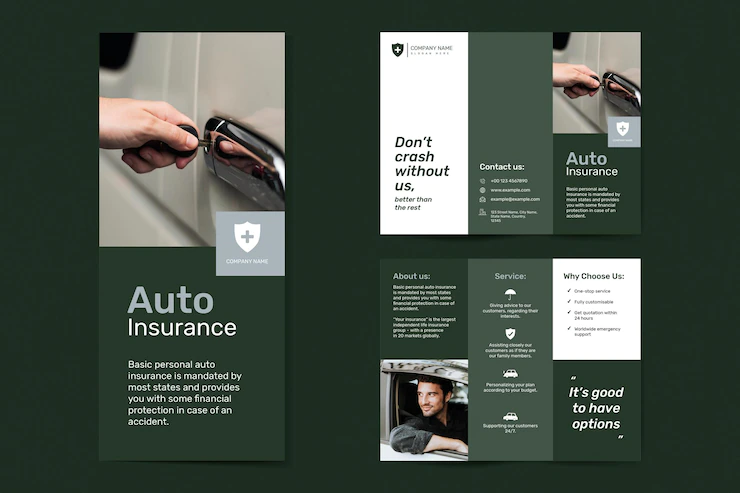 Auto Insurance Template Vector With Editable Text Set 53876 144543