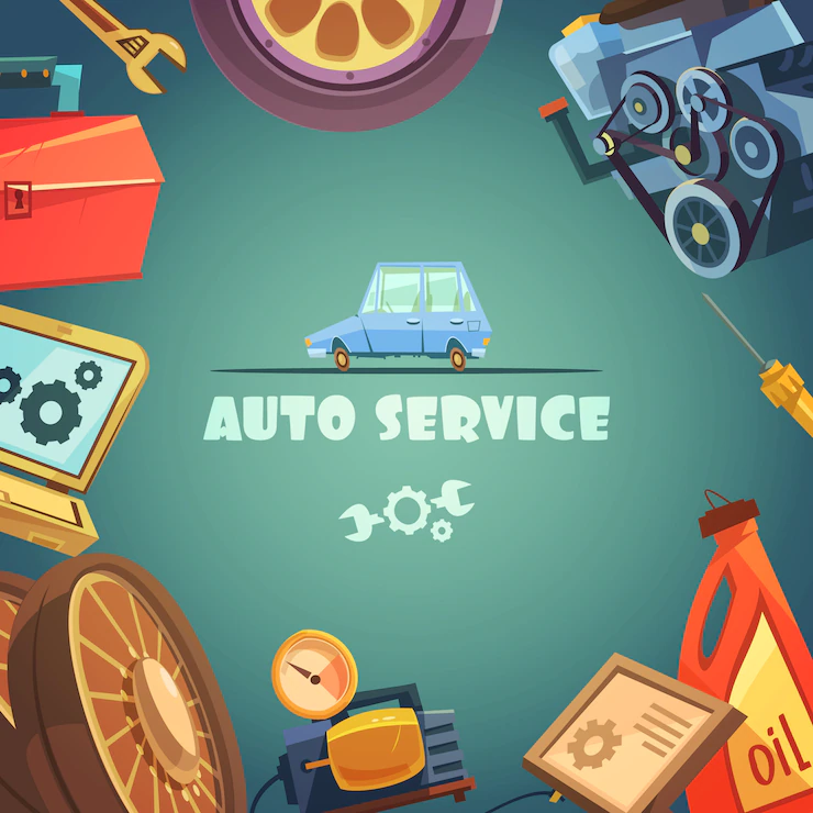 Auto Service Cartoon Background 1284 9186