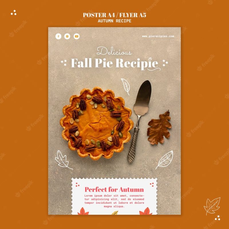 Autumn recipe flyer template Free Psd
