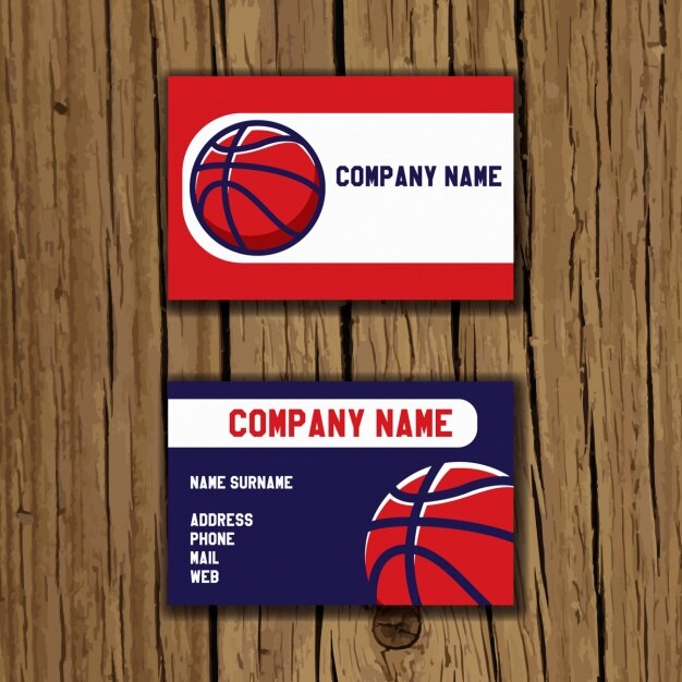 Basketball business card design Free Vector