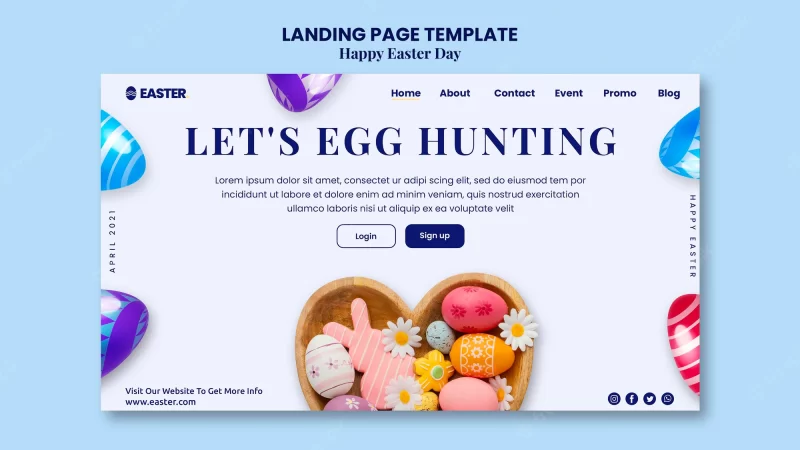 Beautiful Easter day event landing page Free Psd flyer template