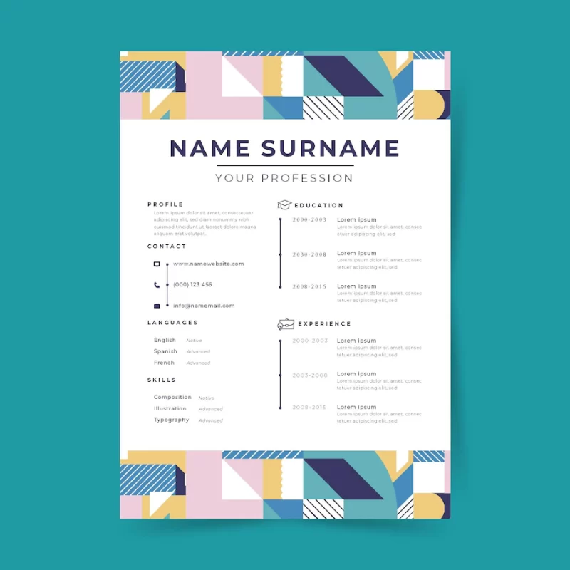 Beautiful resume design template Free Vector