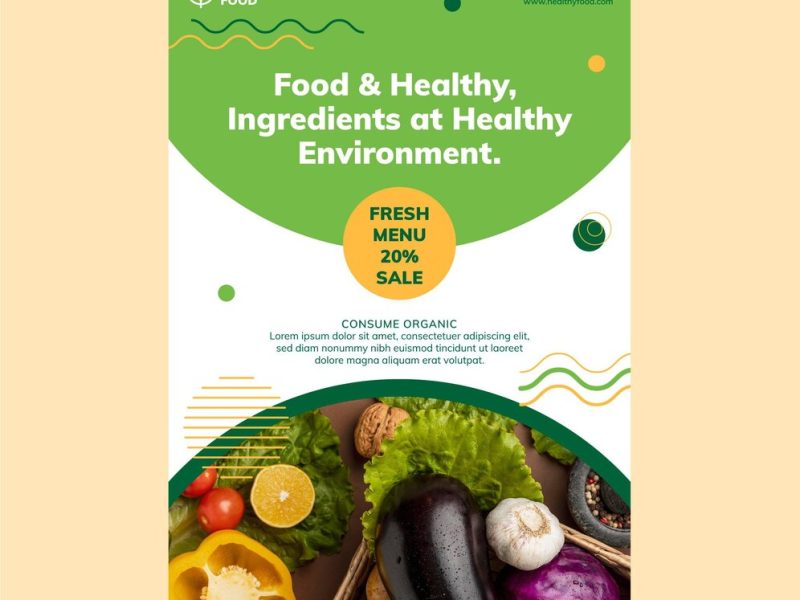 Bio & healthy food flyer template Free Vector