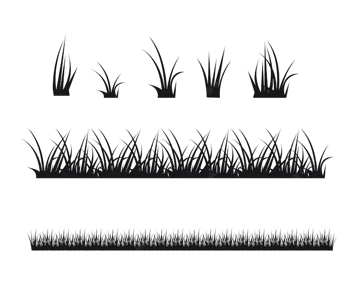 Black grass border silhouettes collection Free Vector