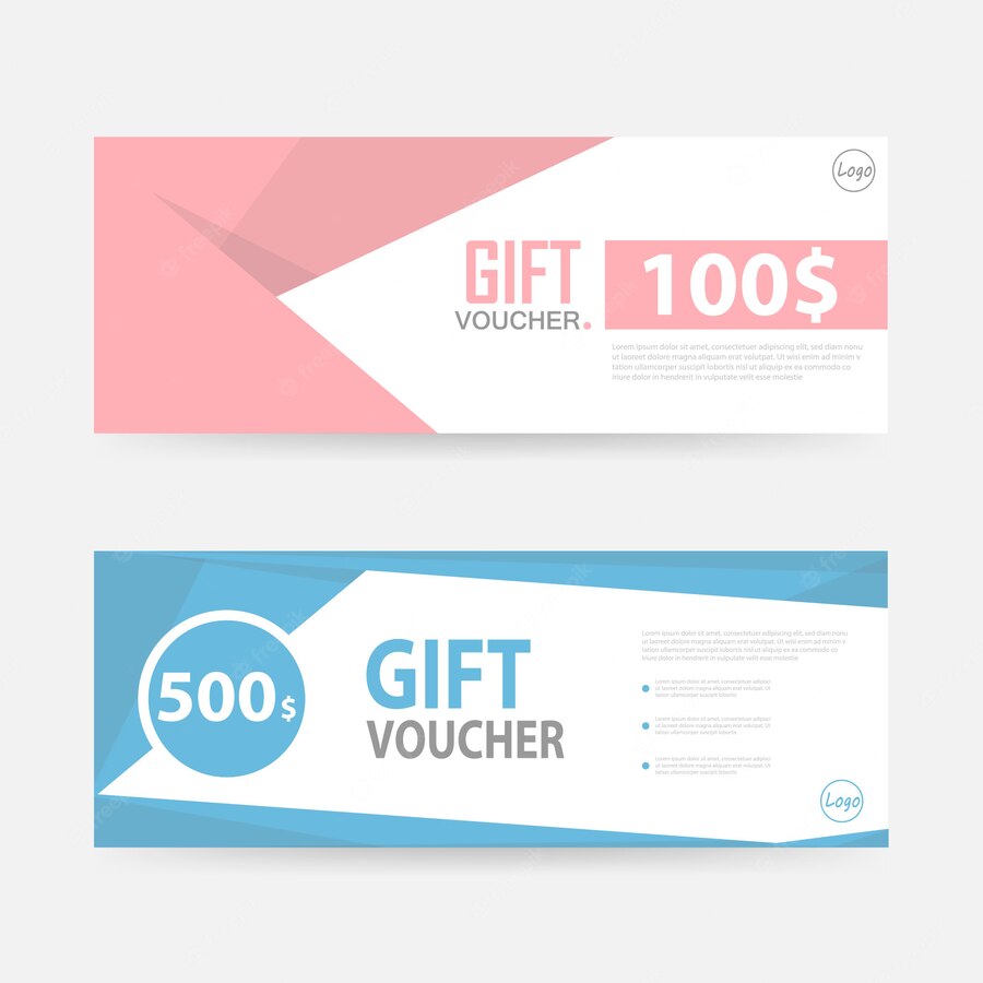 Blue Pink Gift Voucher Banner Templates 1201 1392