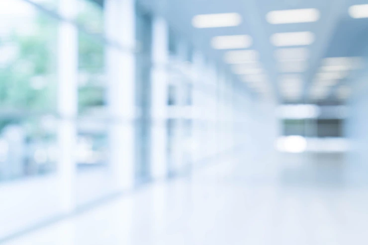 Blurred Abstract Background Interior View Looking Out Toward Empty Office Lobby Entrance Doors Glass Curtain Wall With Frame 1339 6364