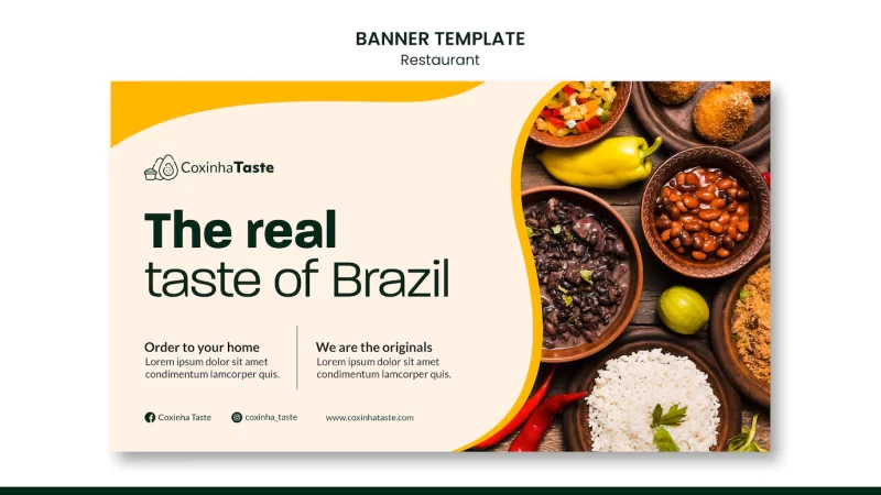 Brazilian food banner template Free Psd