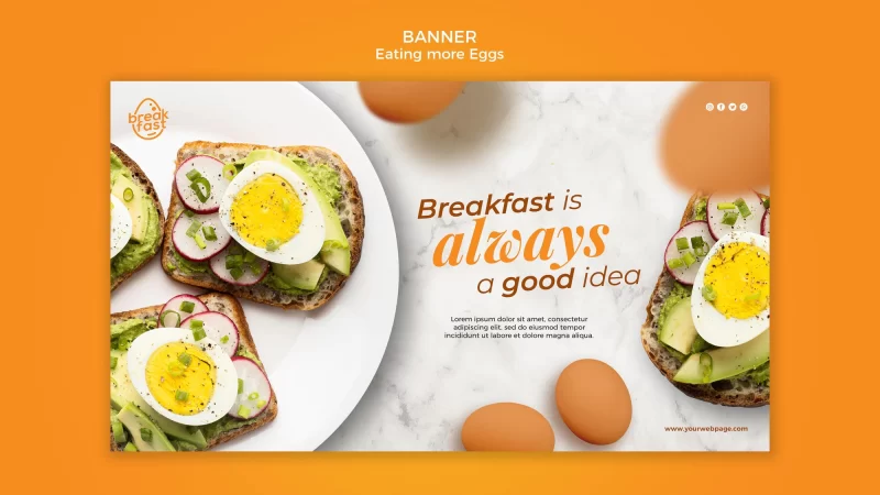 Breakfast is always good banner template Free Psd flyer download