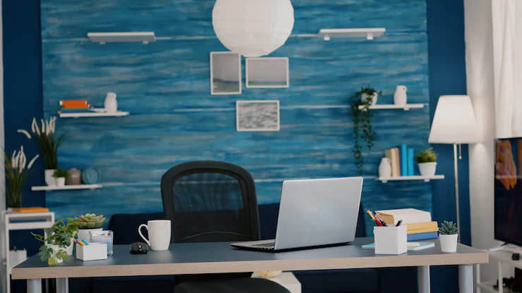 Bright Modern Living Room With Nobody It With Blue Furniture Walls Beautiful Decorated Pretty 482257 2464