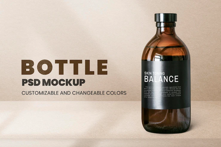 Brown Spa Bottle Psd Mockup Minimal Style 53876 115060