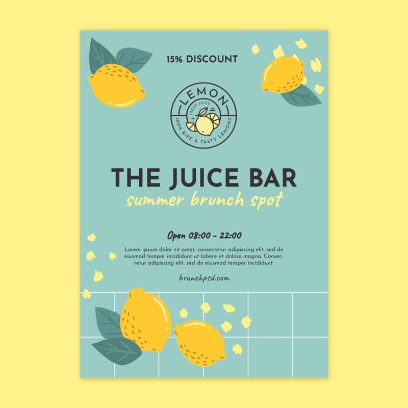 Brunch vertical flyer template Free Vector