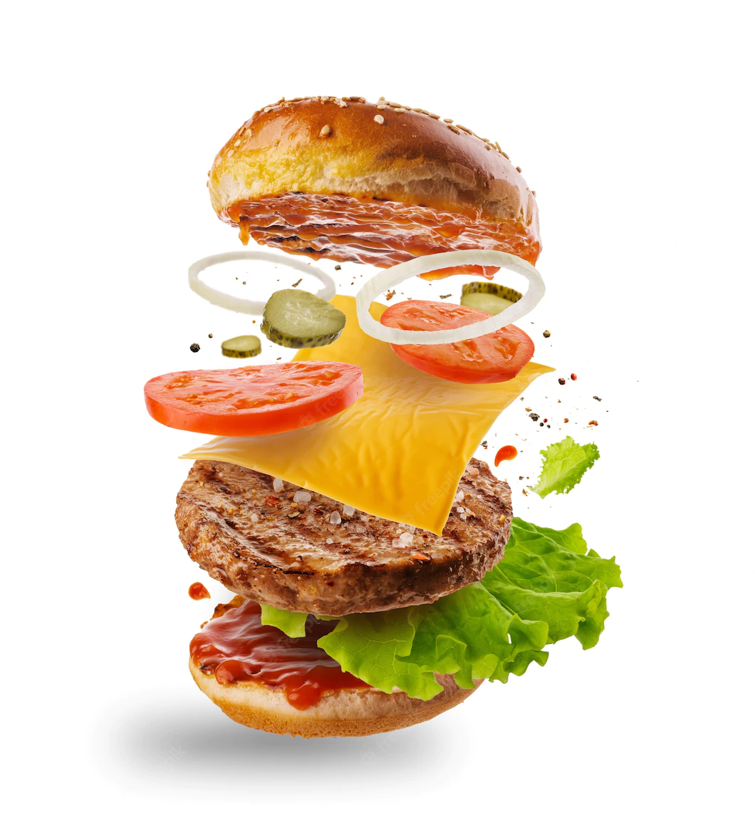Burger With Flying Elements 147620 1942