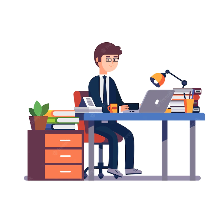 Businessman Entrepreneur Working Office Desk 3446 678