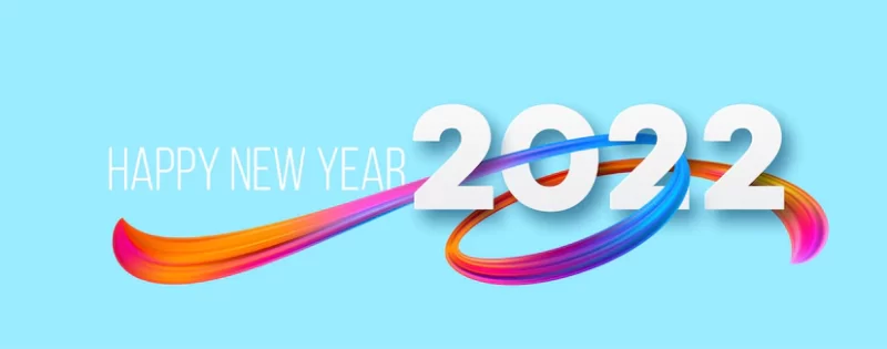 Calendar header 2022 number on colorful abstract color paint brush strokes background. happy 2022 new year colorful background. vector illustration eps10 Free Vector
