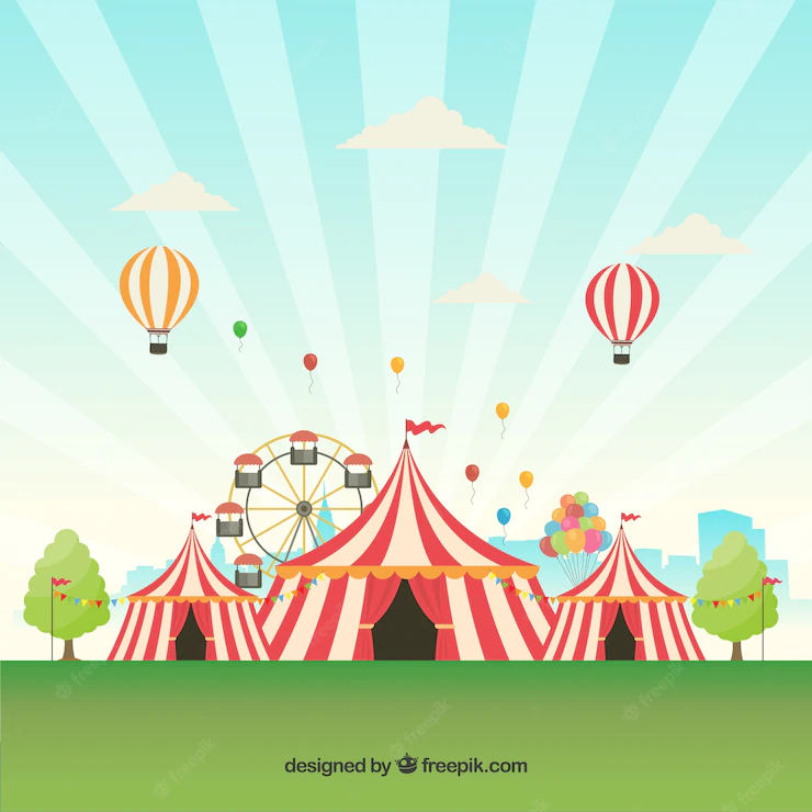 Carnival Background Design With Tents Balloons 23 2147745998