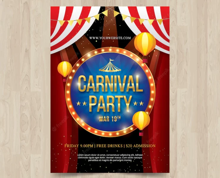 Carnival party flyer template Free Vector