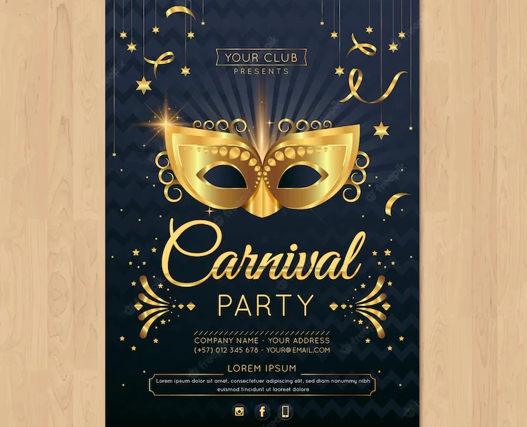 Carnival party flyer template Free Vector