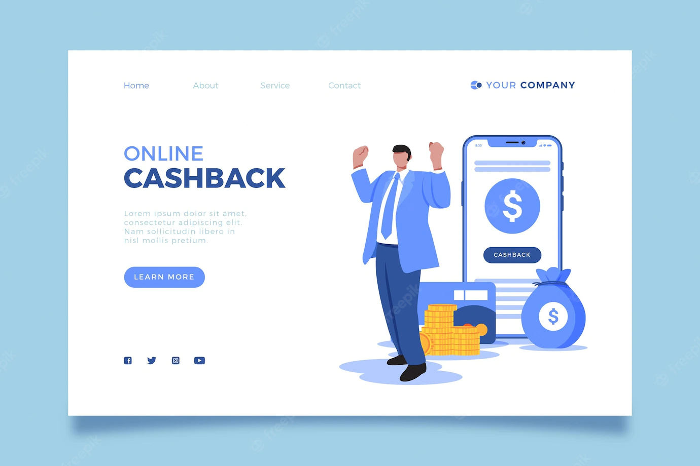 Cashback Concept Landing Page 52683 51984