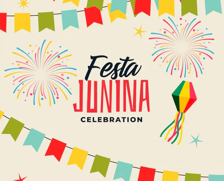 Celebration background for festa junina festival Free Vector